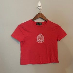 tommy hilfiger pink crop top